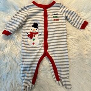 Striped Snowman Kids One Piece